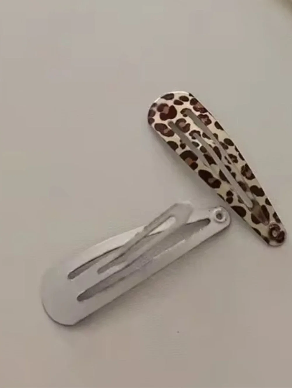 Cheetah Print Snap Hair Clip Set - Pink & Brown